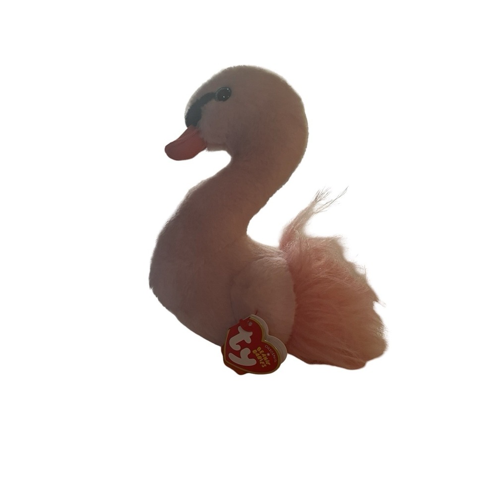 NWT Ty Beanie Baby Odette Swanβ Pink Plush Stuffed Animal Bird Toy 7"